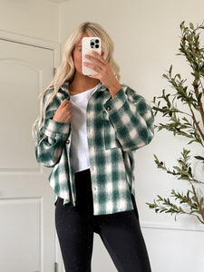 Green Plaid Shacket