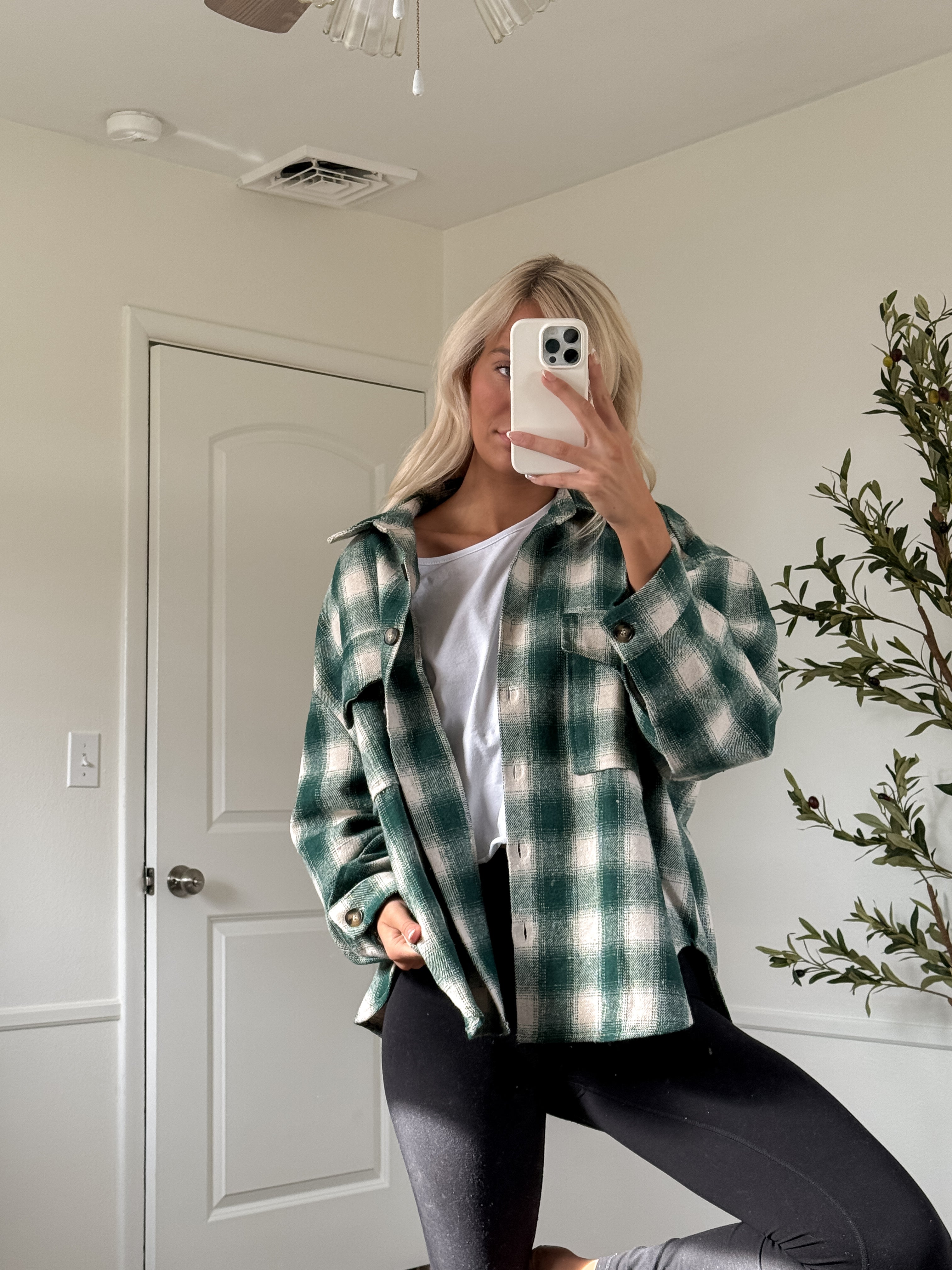 Green Plaid Shacket