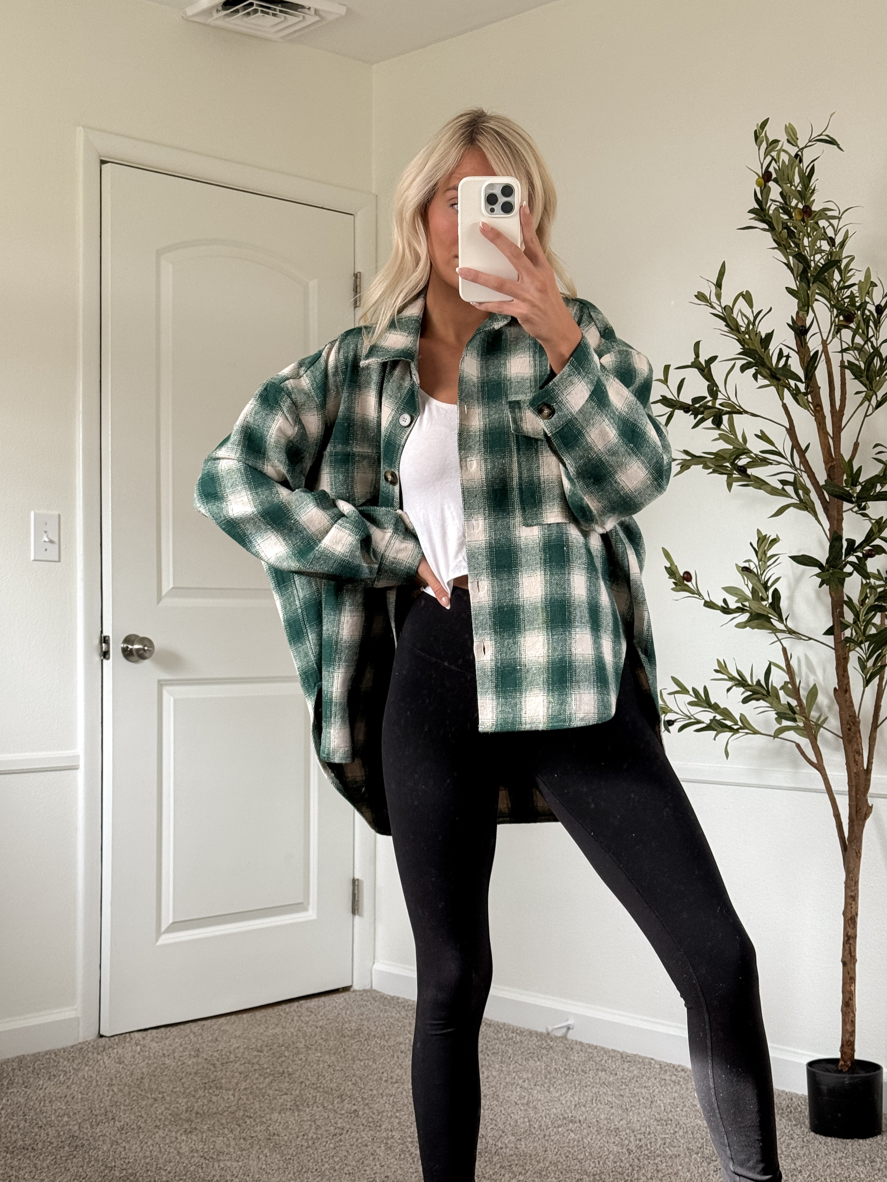 Green Plaid Shacket