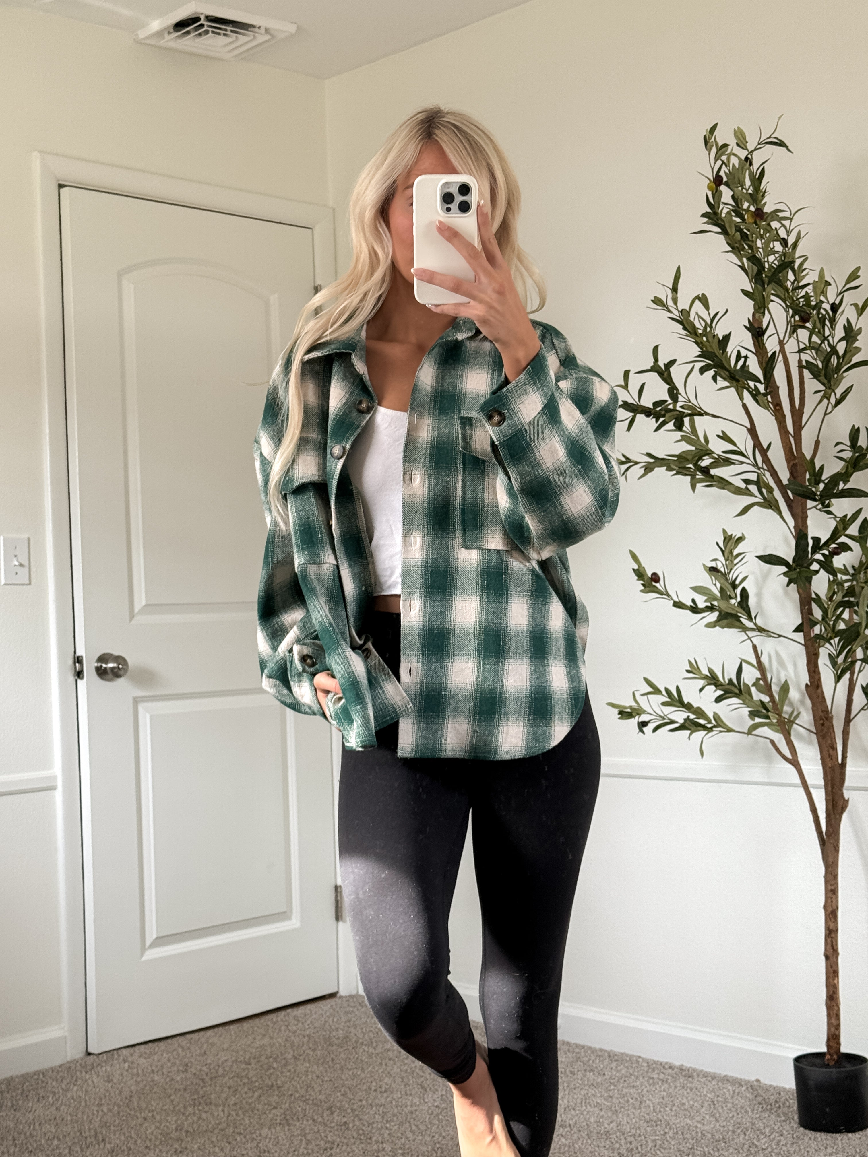 Green Plaid Shacket