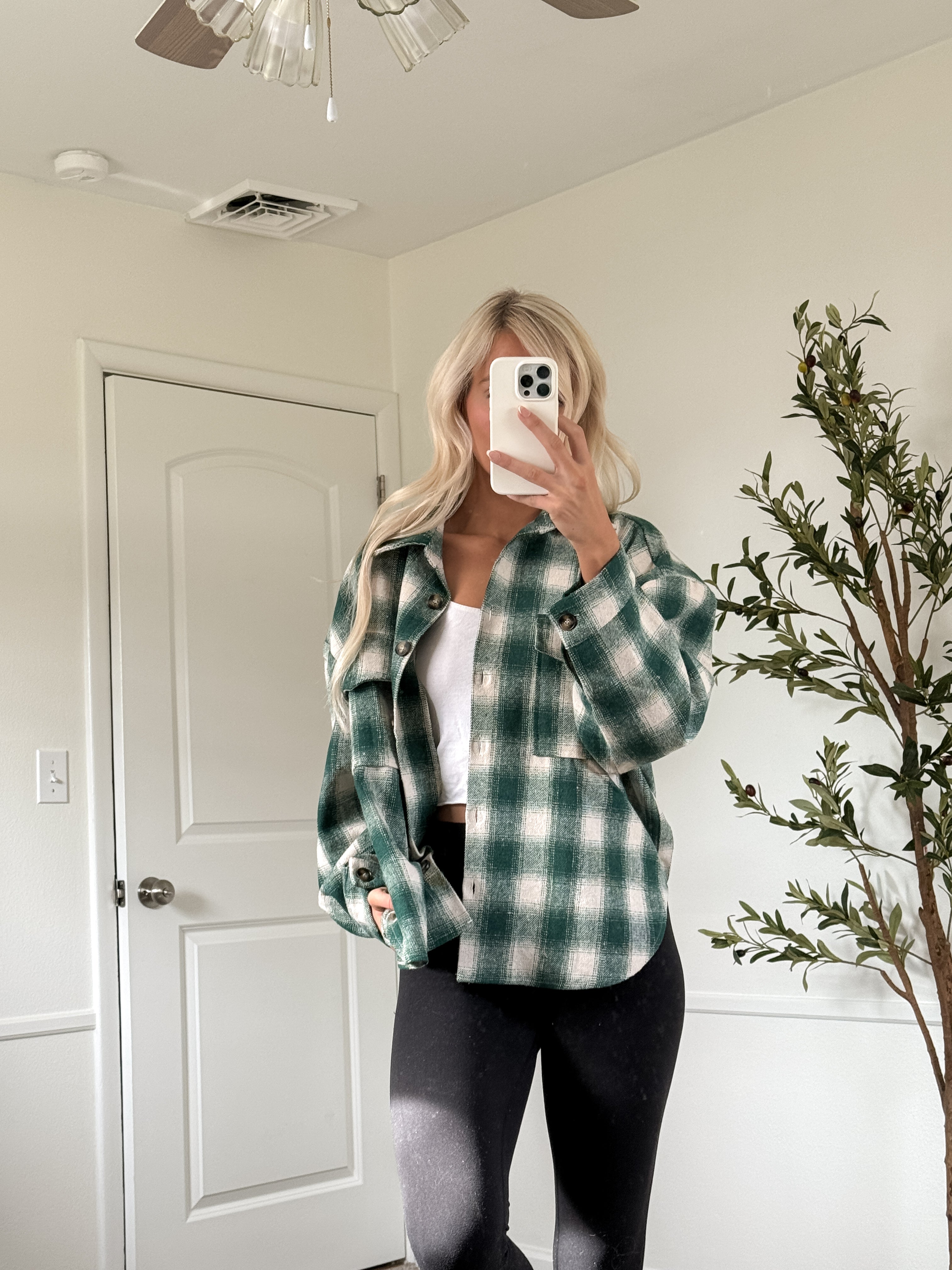 Green Plaid Shacket