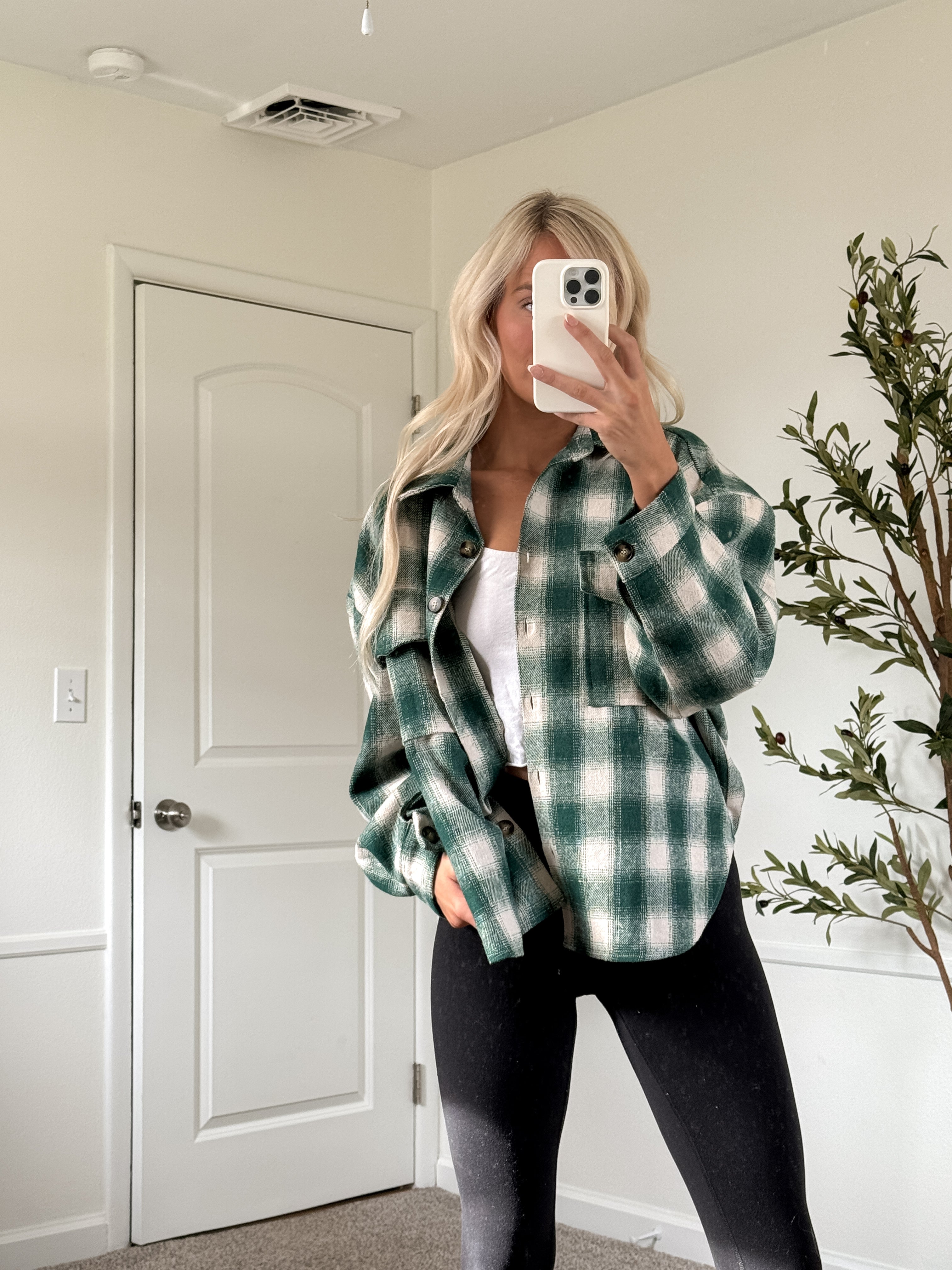 Green Plaid Shacket