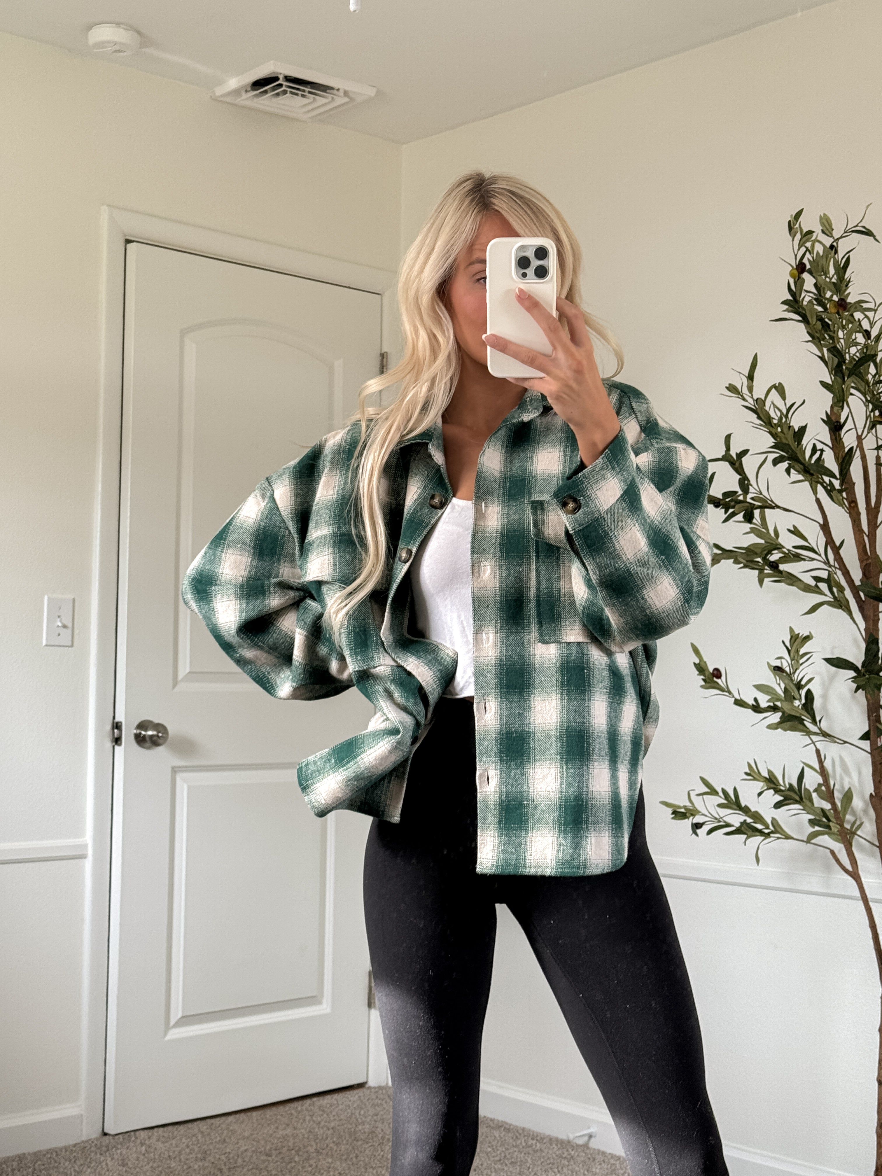 Green Plaid Shacket