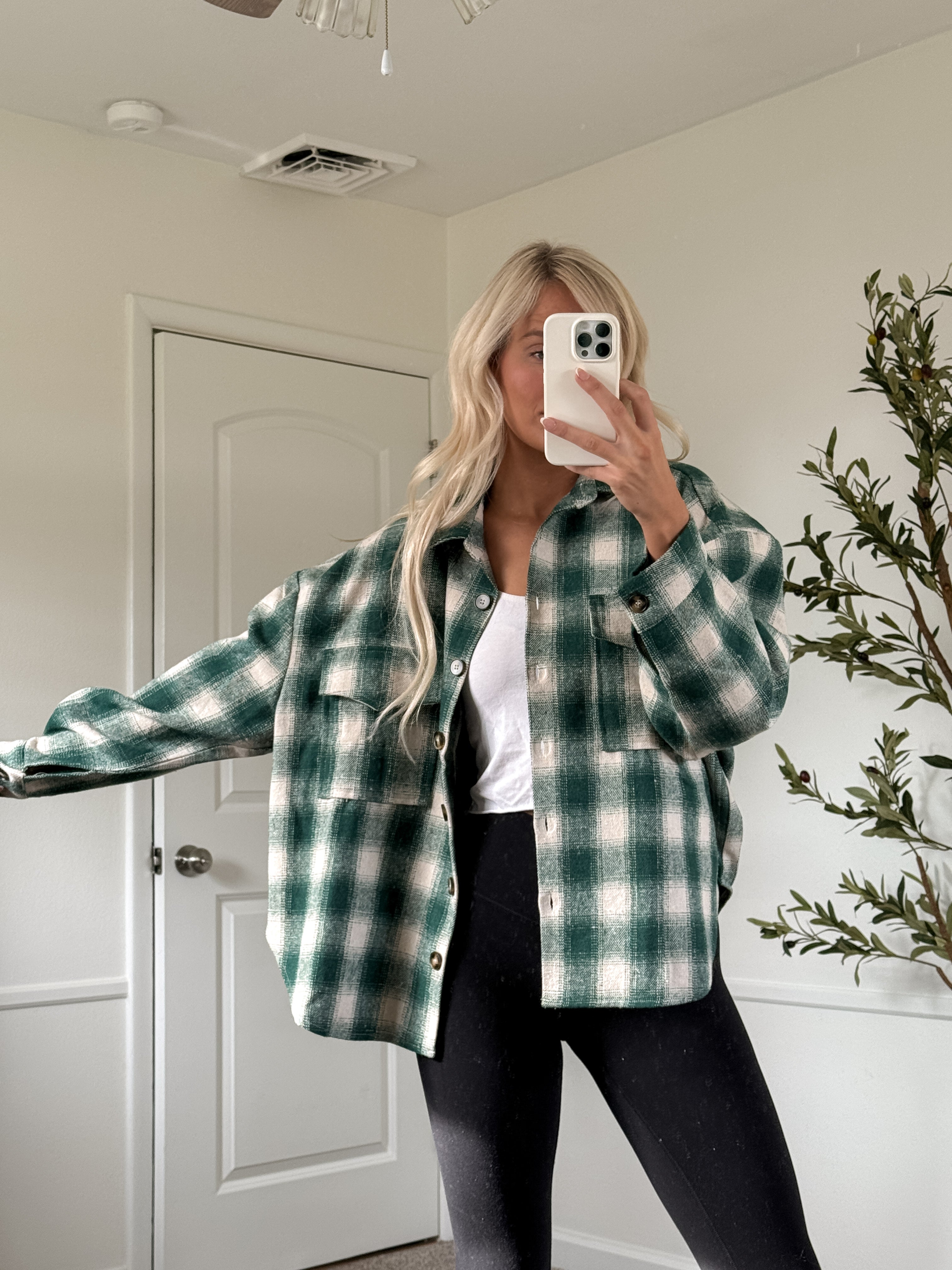 Green Plaid Shacket