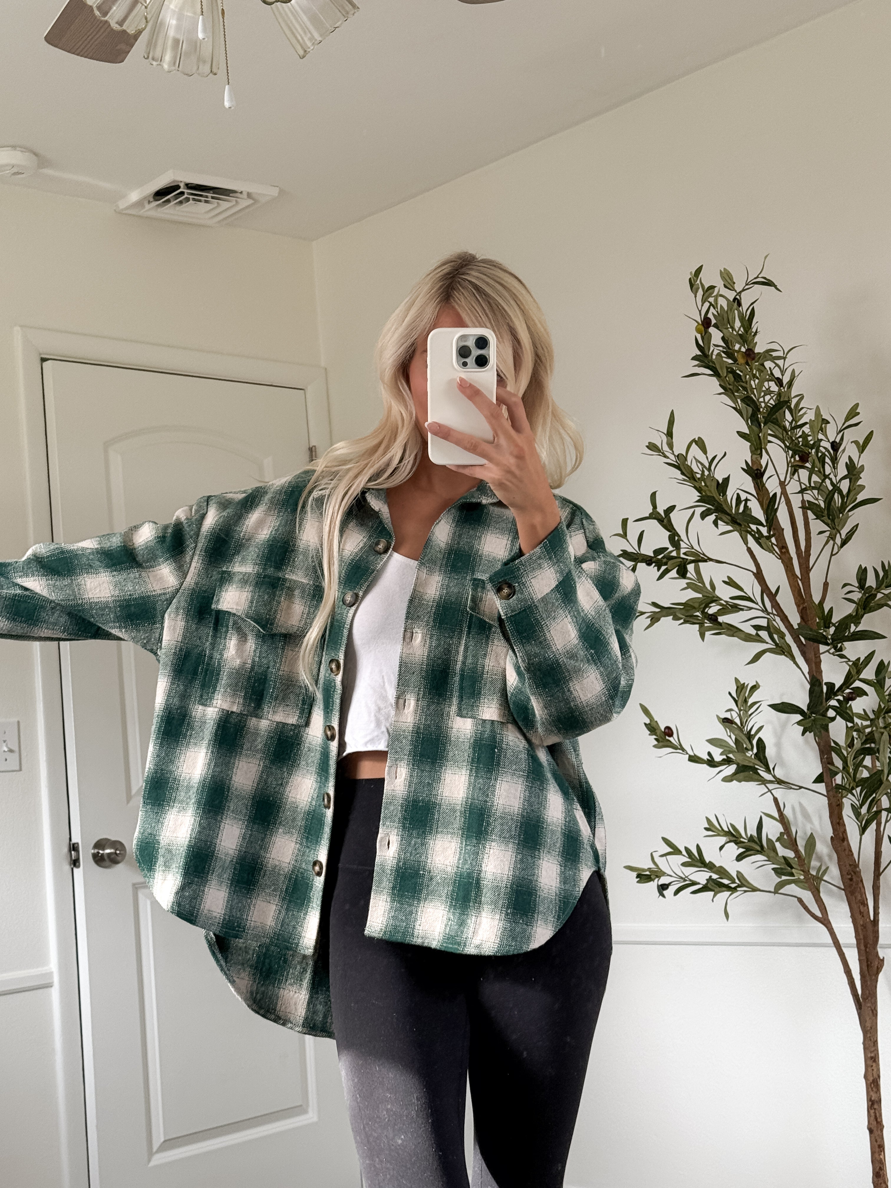 Green Plaid Shacket