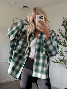 Green Plaid Shacket
