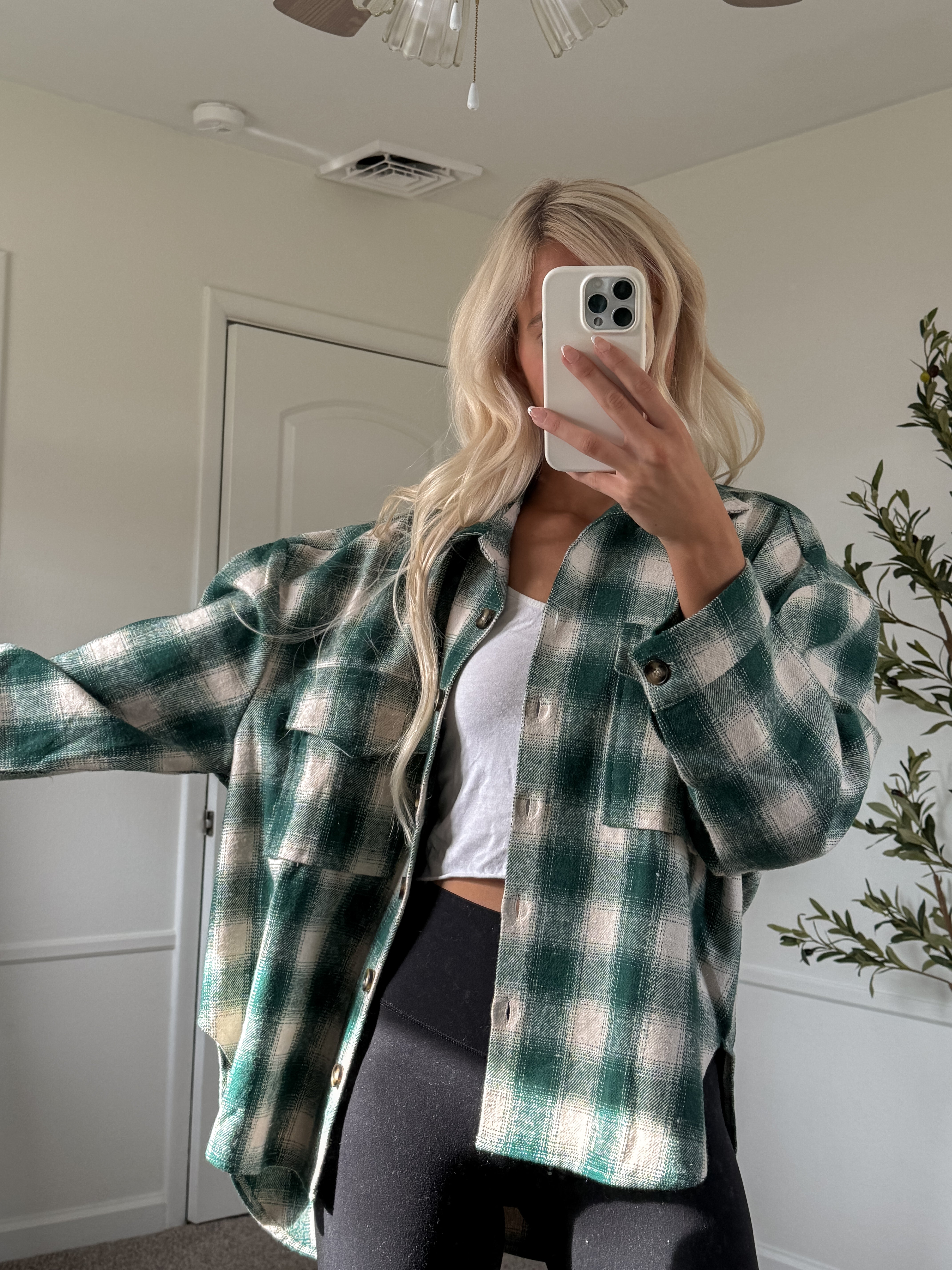Green Plaid Shacket