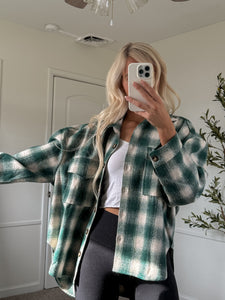 Green Plaid Shacket