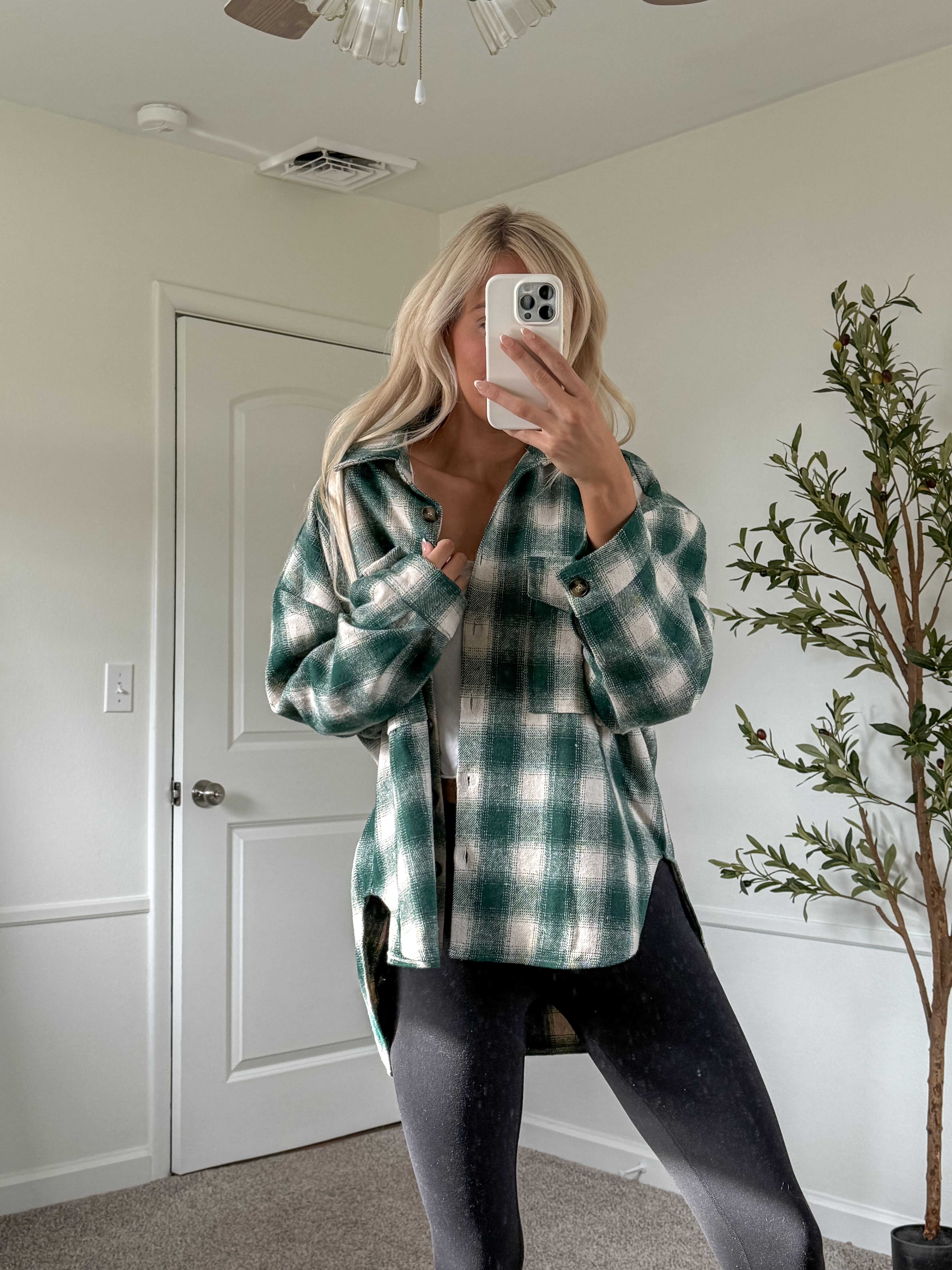 Green Plaid Shacket