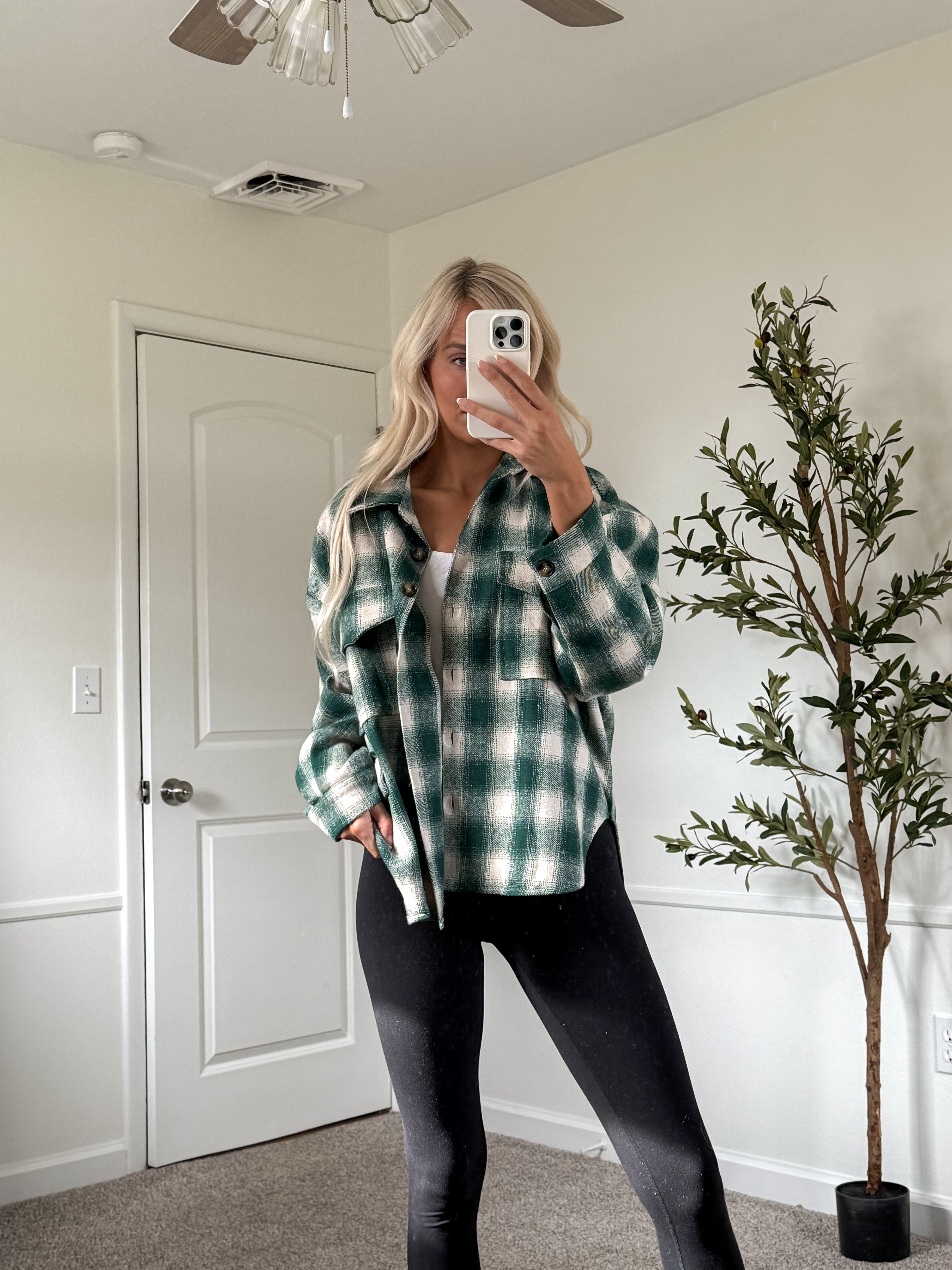 Green Plaid Shacket