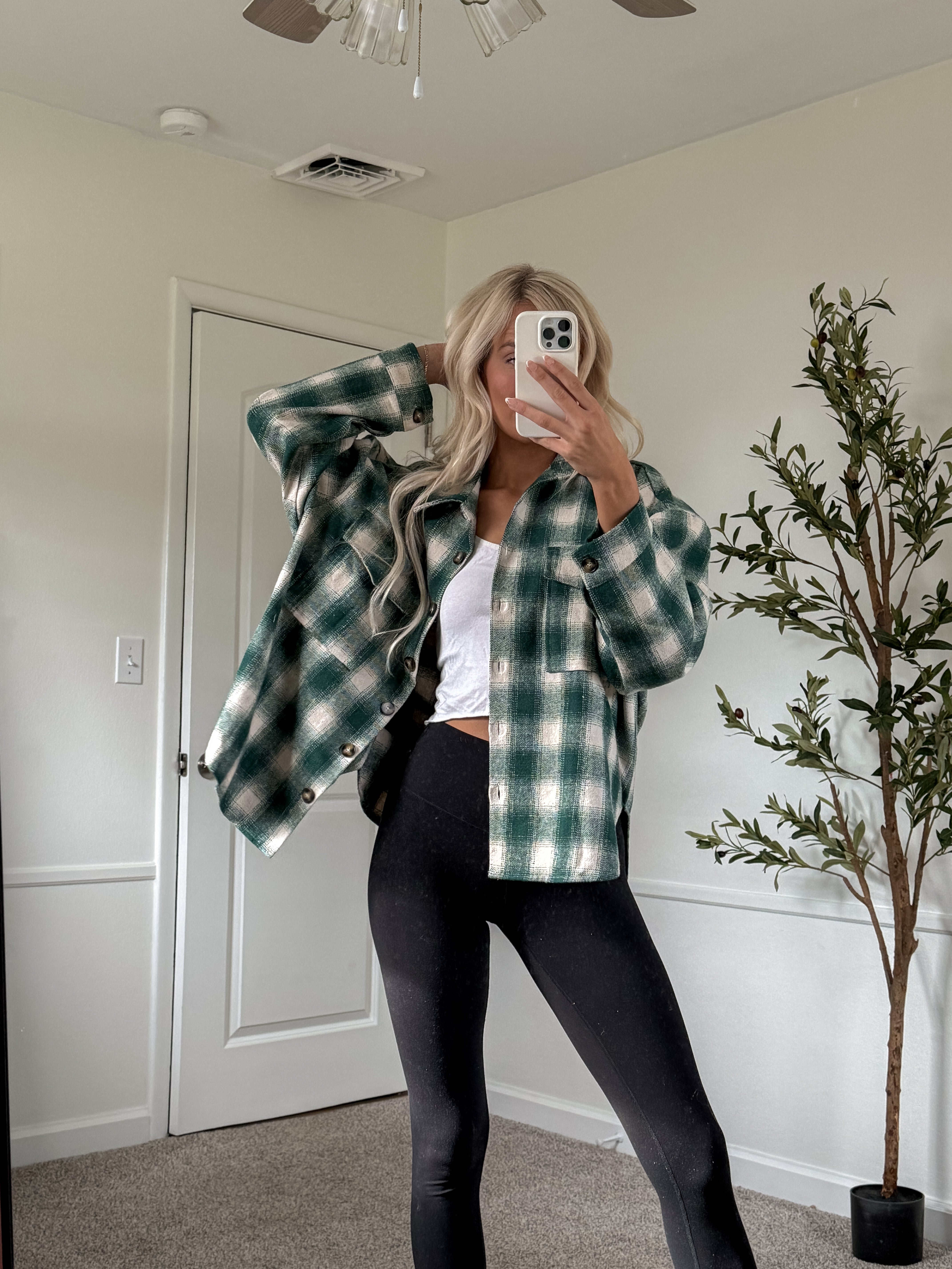 Green Plaid Shacket