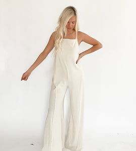 Oatmeal Casual Wide Leg Overalls