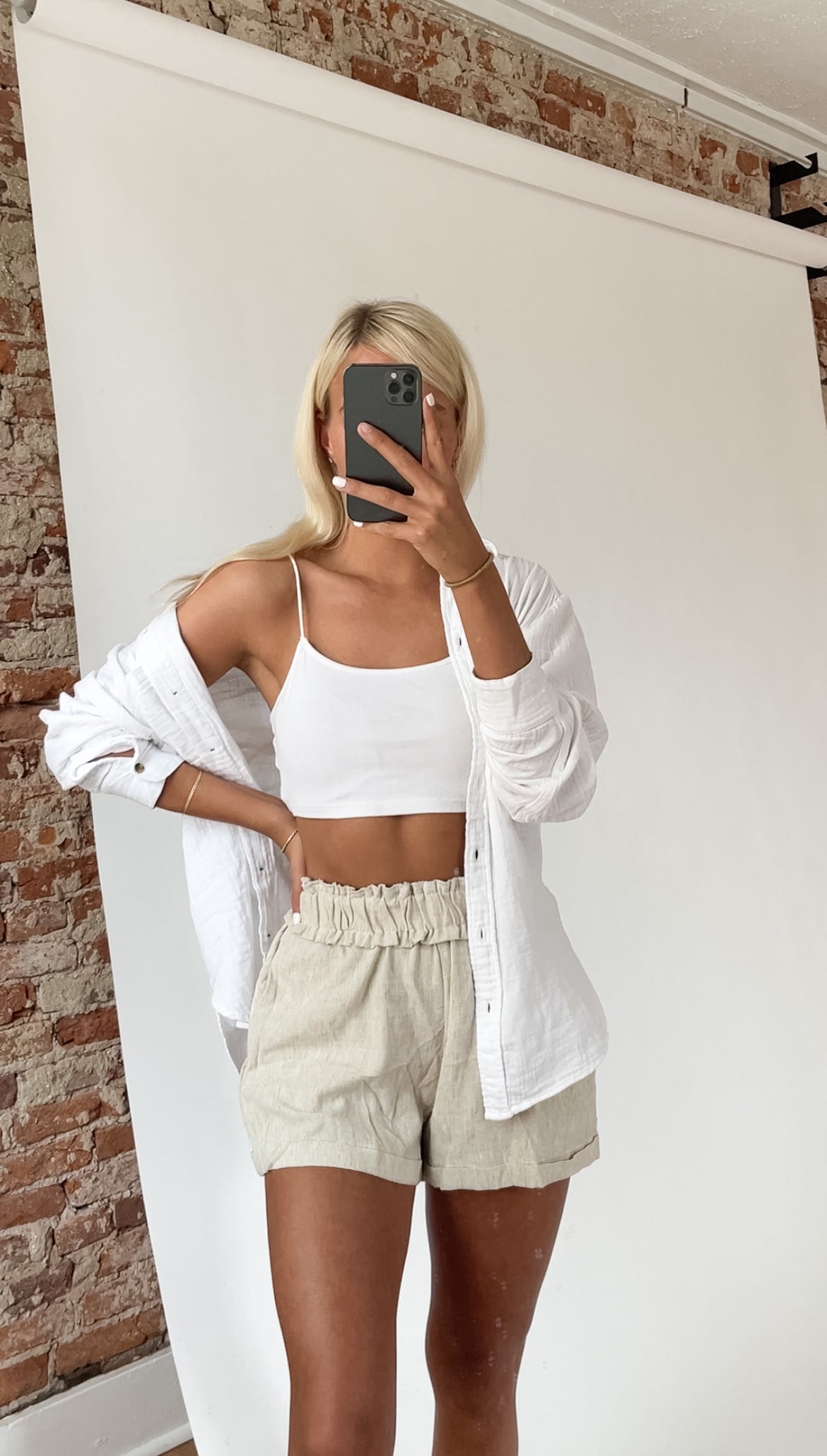 Linen High Waisted Shorts