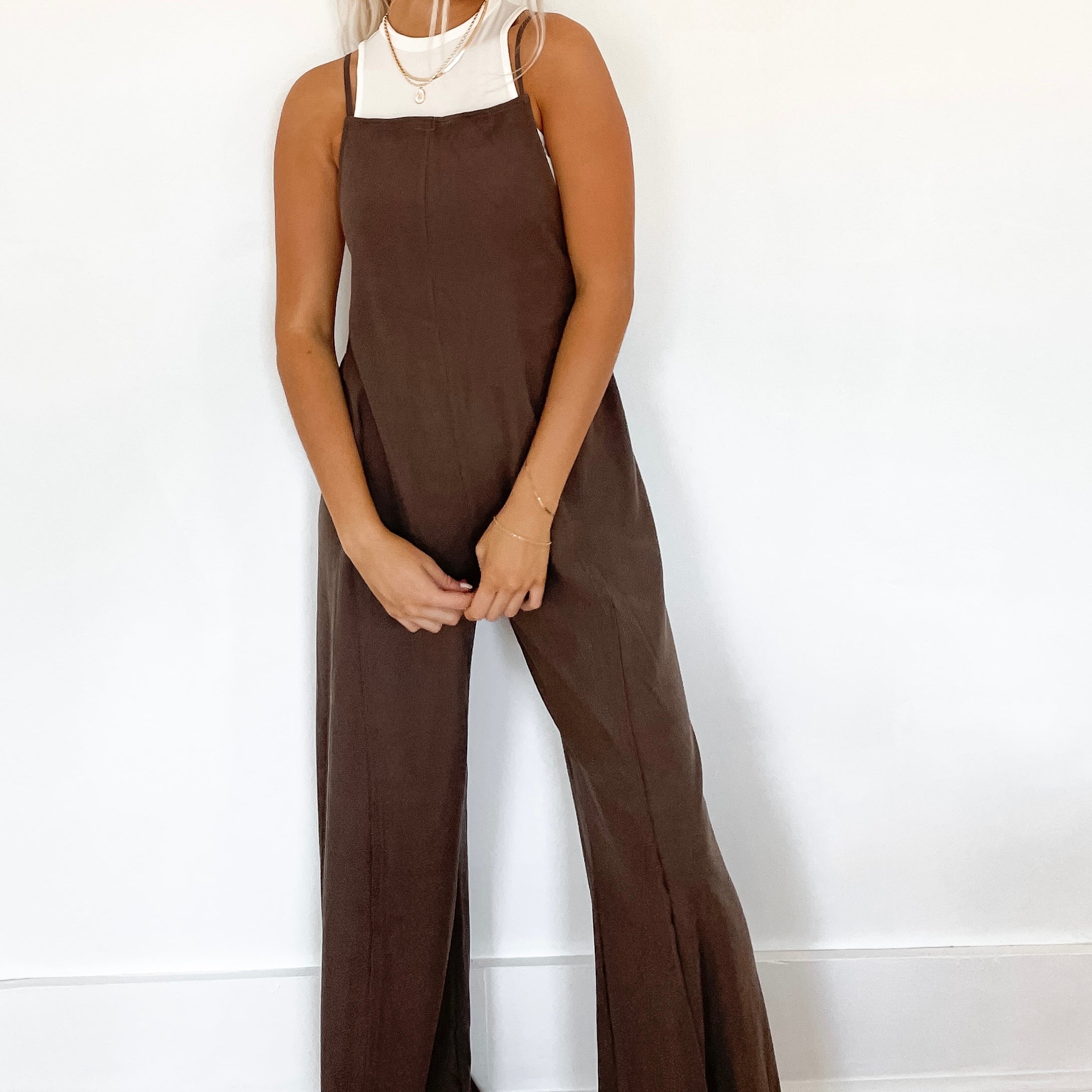 Casual Wide Leg Overalls