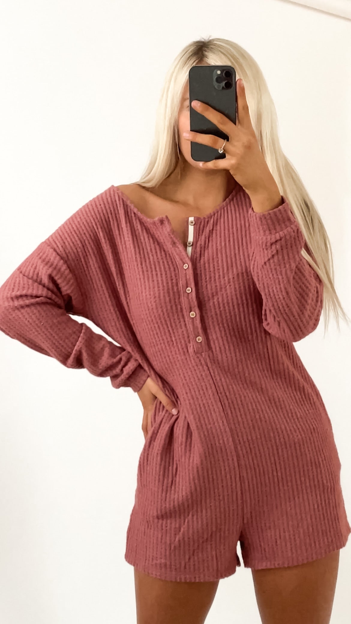 Waffle Knit Romper