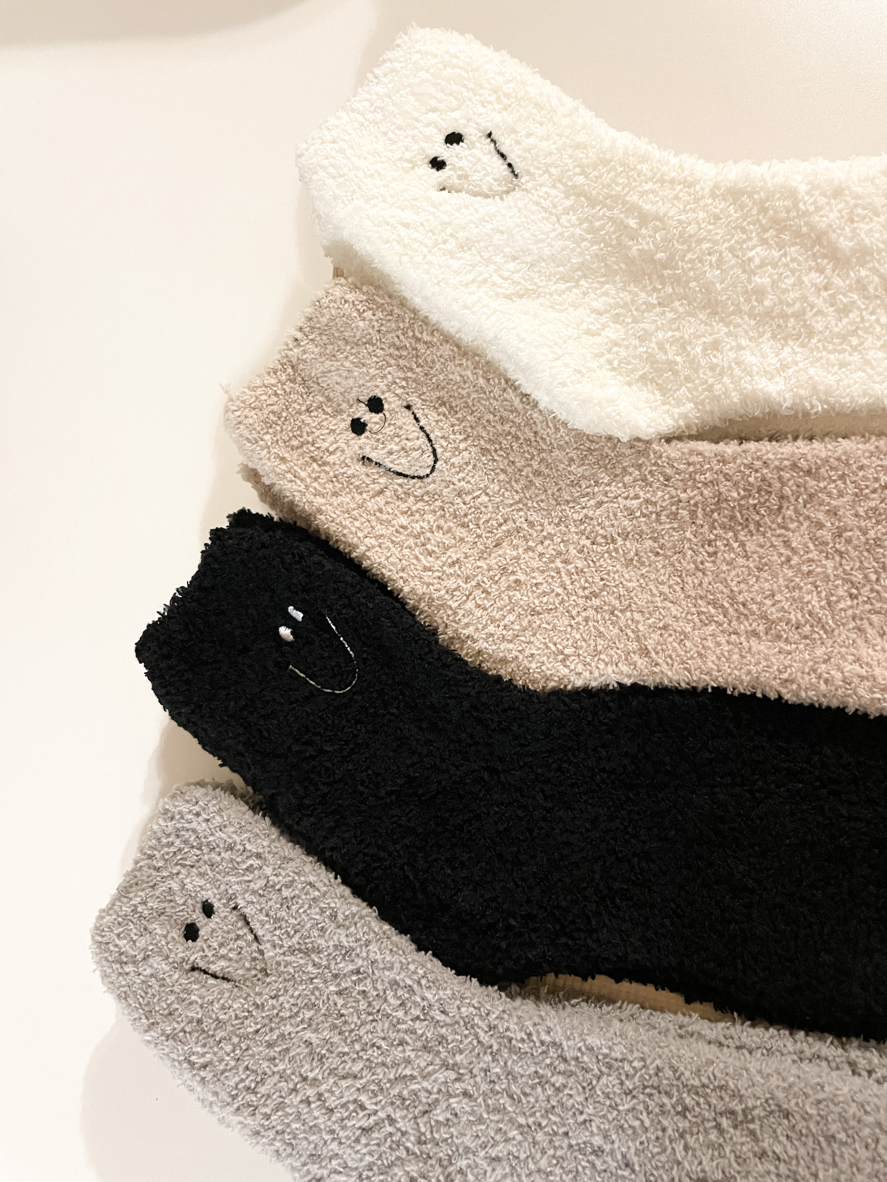 Smiley Fuzzy Socks
