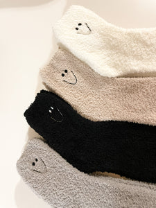 Smiley Fuzzy Socks