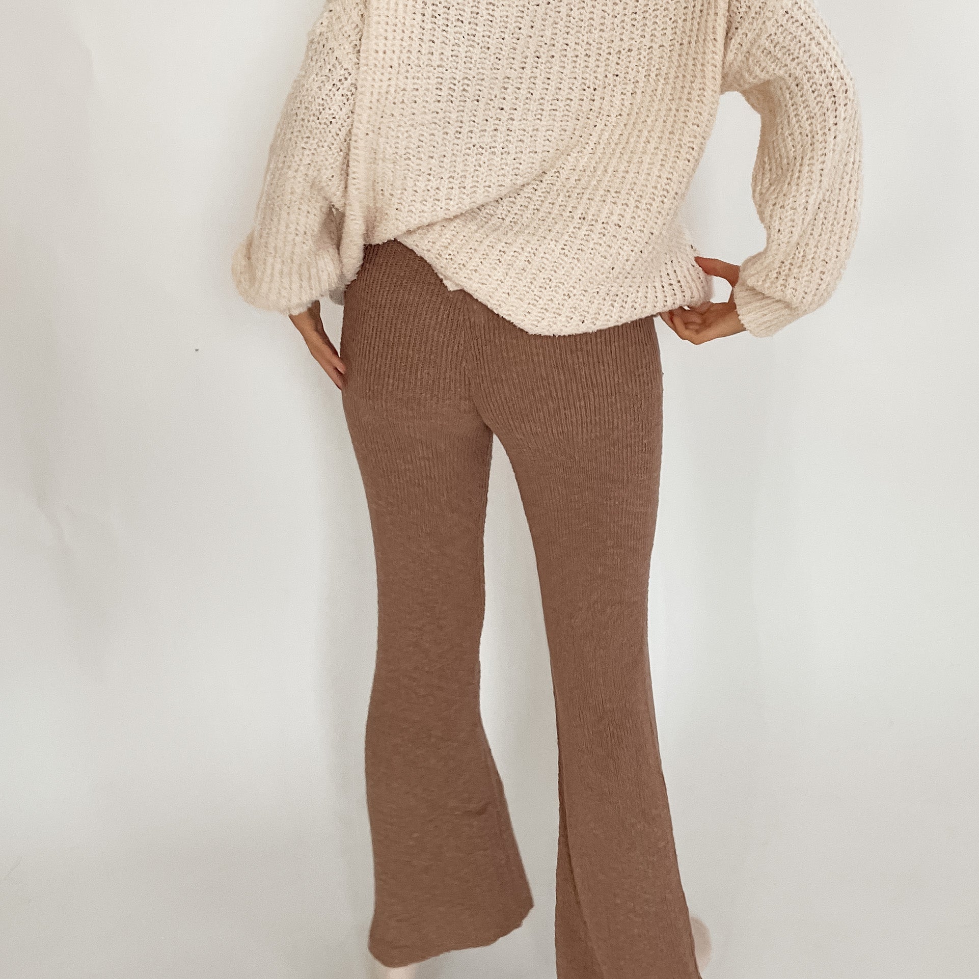 Brown Knit Sweater Pants