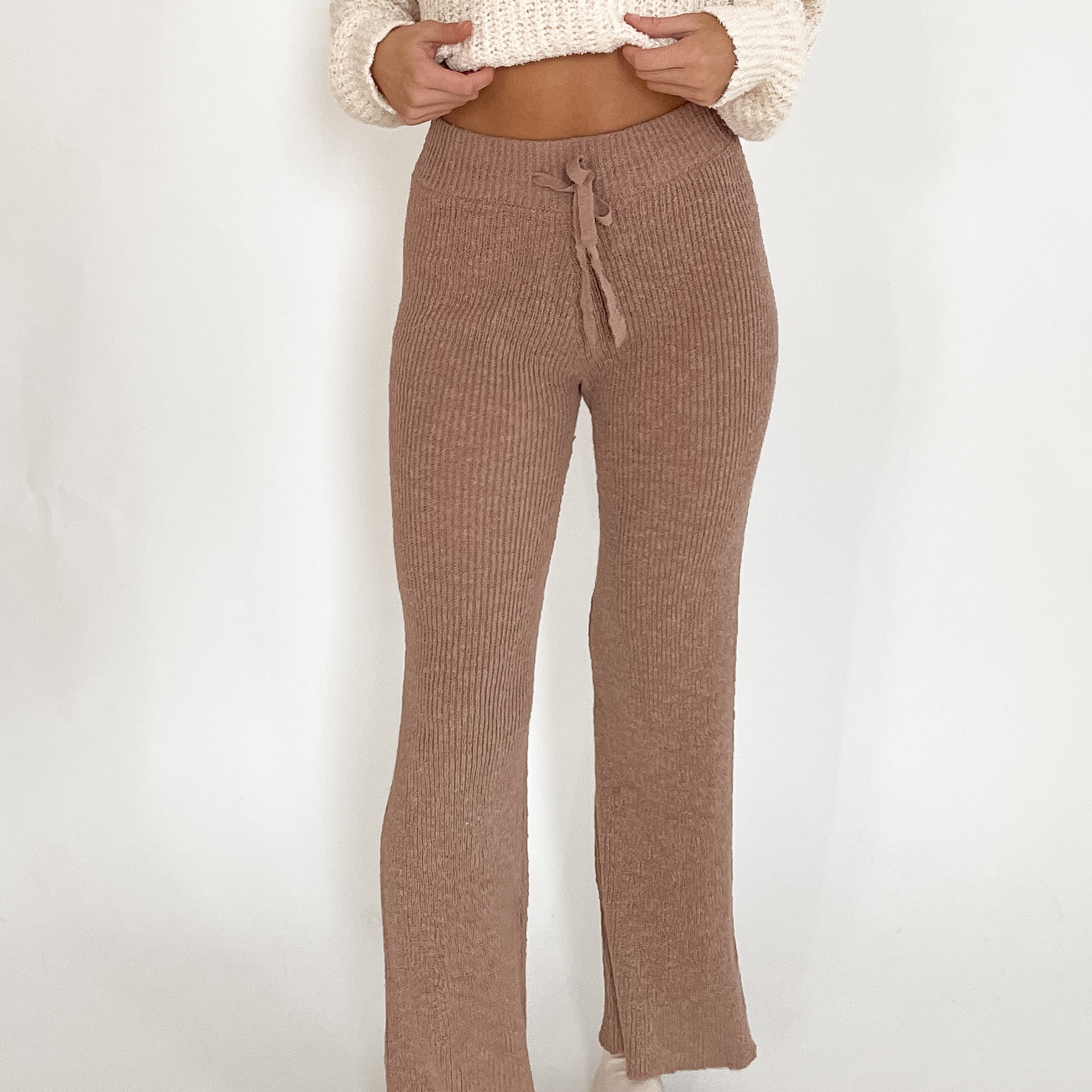 Brown Knit Sweater Pants