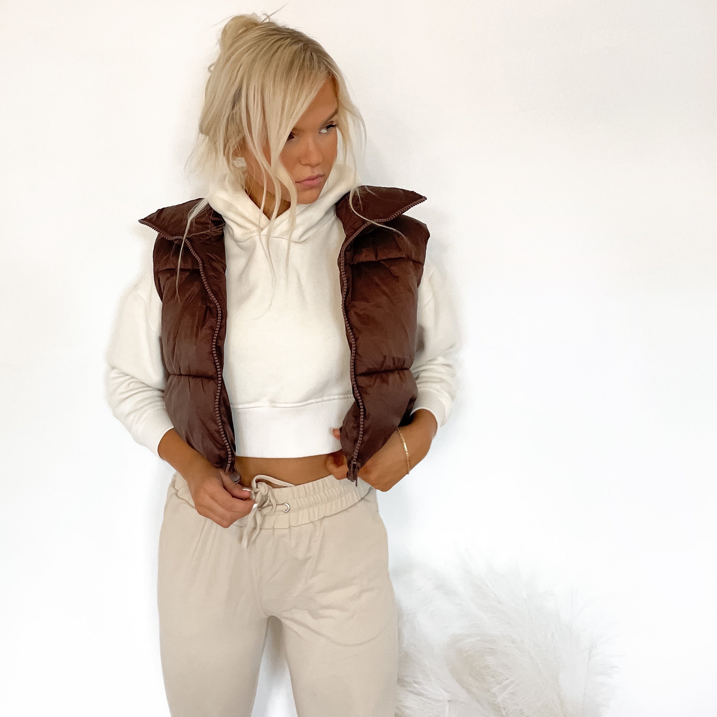 Coffee Puffer Vest