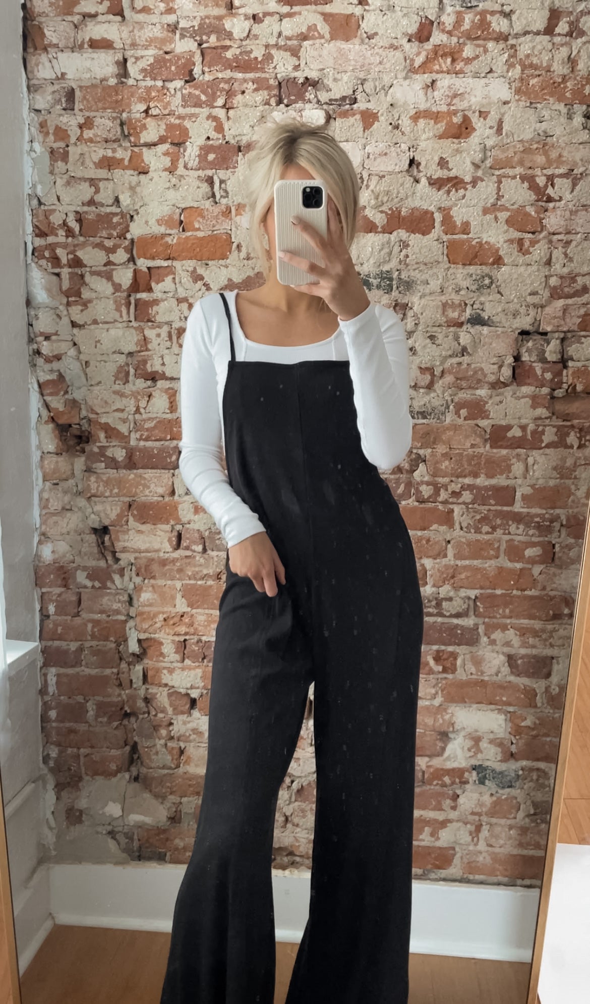 Casual Wide Leg Overalls In Black